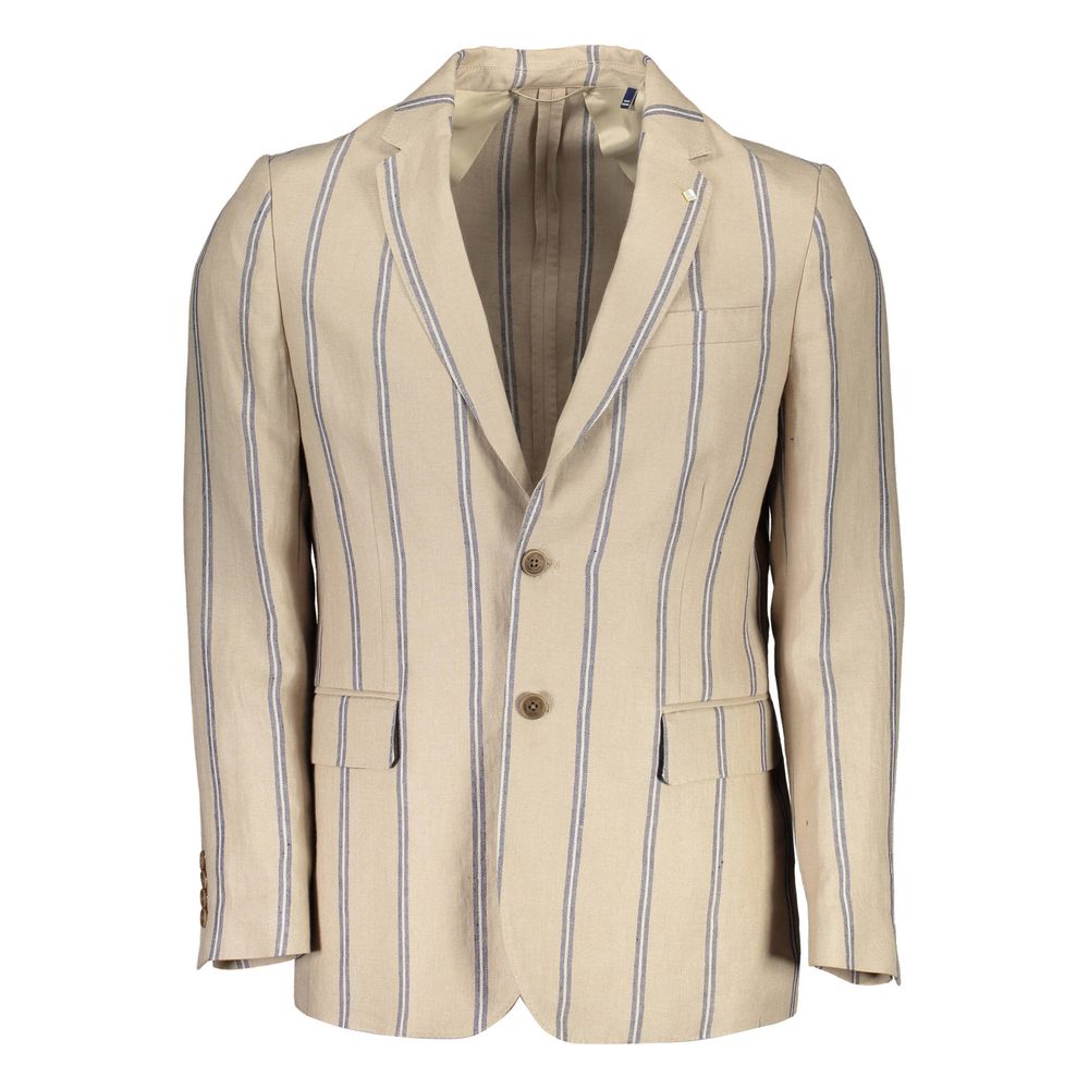Beige linjakke for menn