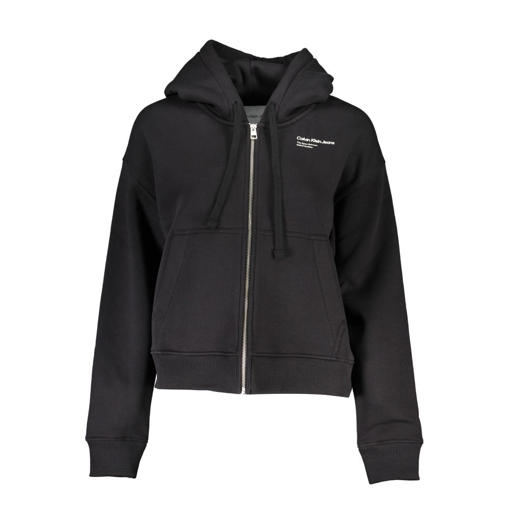 Elegant fleecegenser med hette og broderi