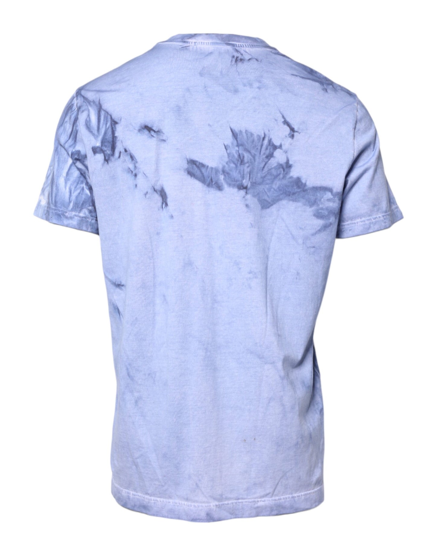 Dolce & Gabbana Blå bomulls-t-shirt med logotyp och rund halsringning