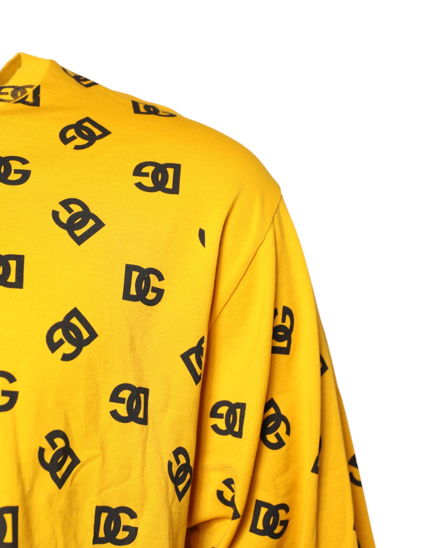 Dolce & Gabbana Gul Bomull DG Logotryckt Beskuren T-shirt
