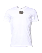 Dolce & Gabbana White Cotton DG Embroidery Crew Neck T-shirt