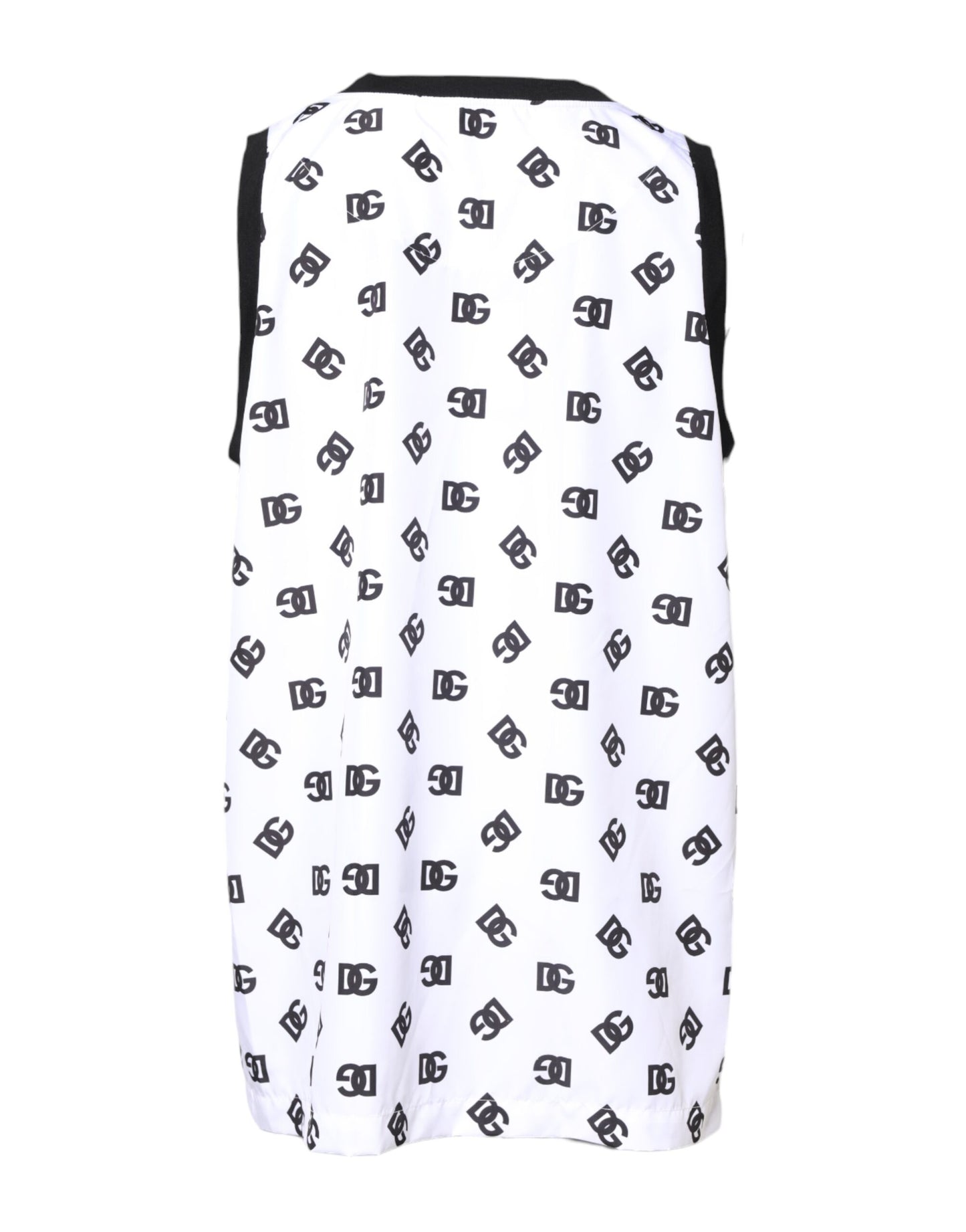 Dolce & Gabbana Hvit Polyester Ermeløs DG Logo T-skjorte