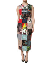 Dolce & Gabbana Multicolor Patchwork Sleeveless Sheath Dress