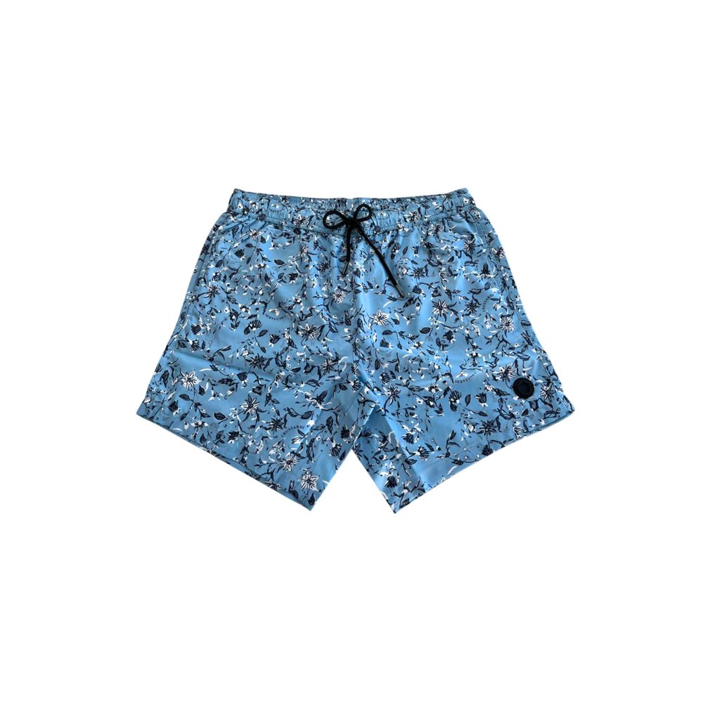 Ljusblå polyester herr badshorts