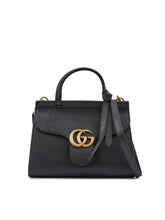 Gucci Black Leather GG Marmont Handbag