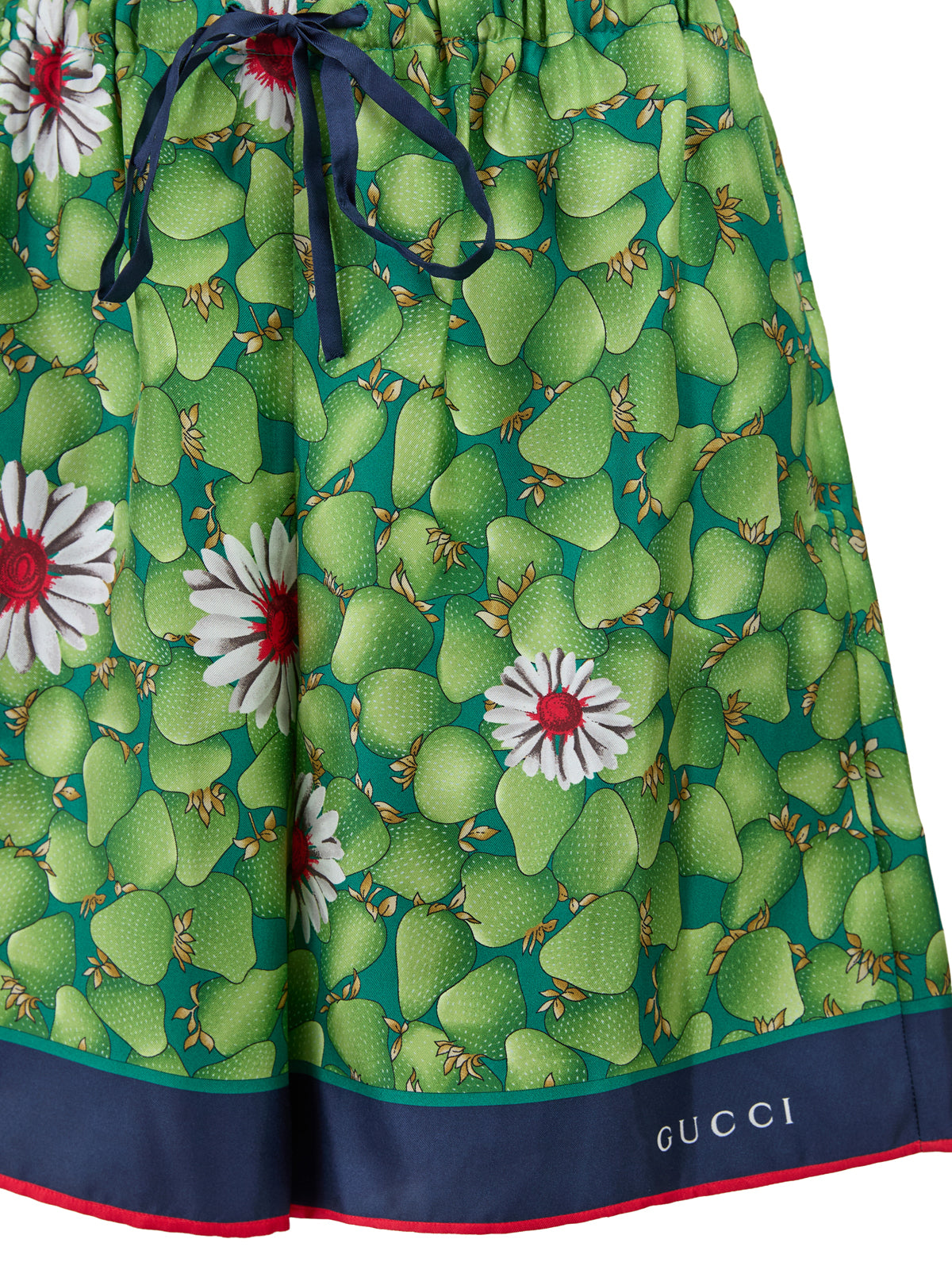 Gucci Gröna Blommiga Sidenshorts