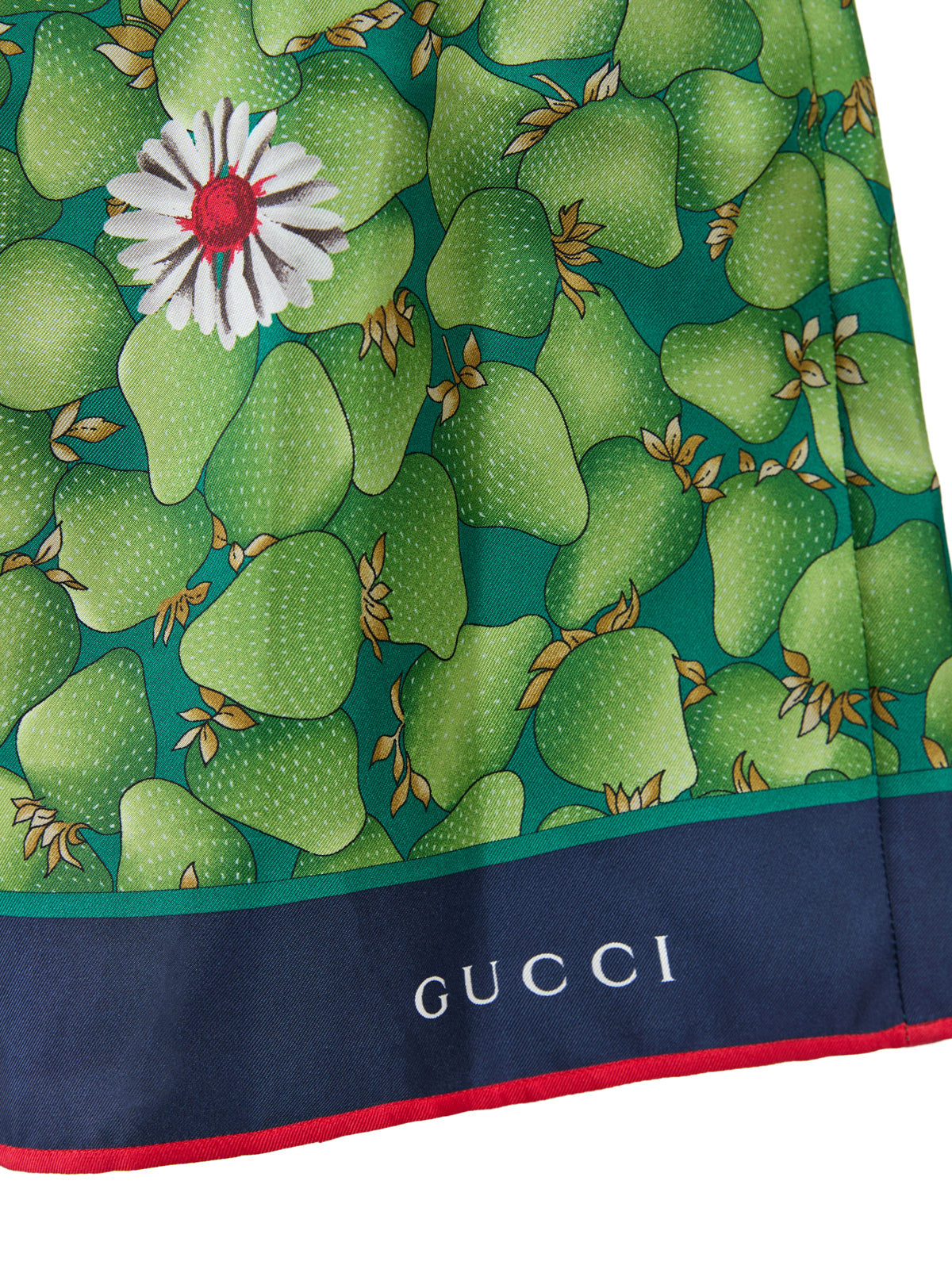 Gucci Gröna Blommiga Sidenshorts
