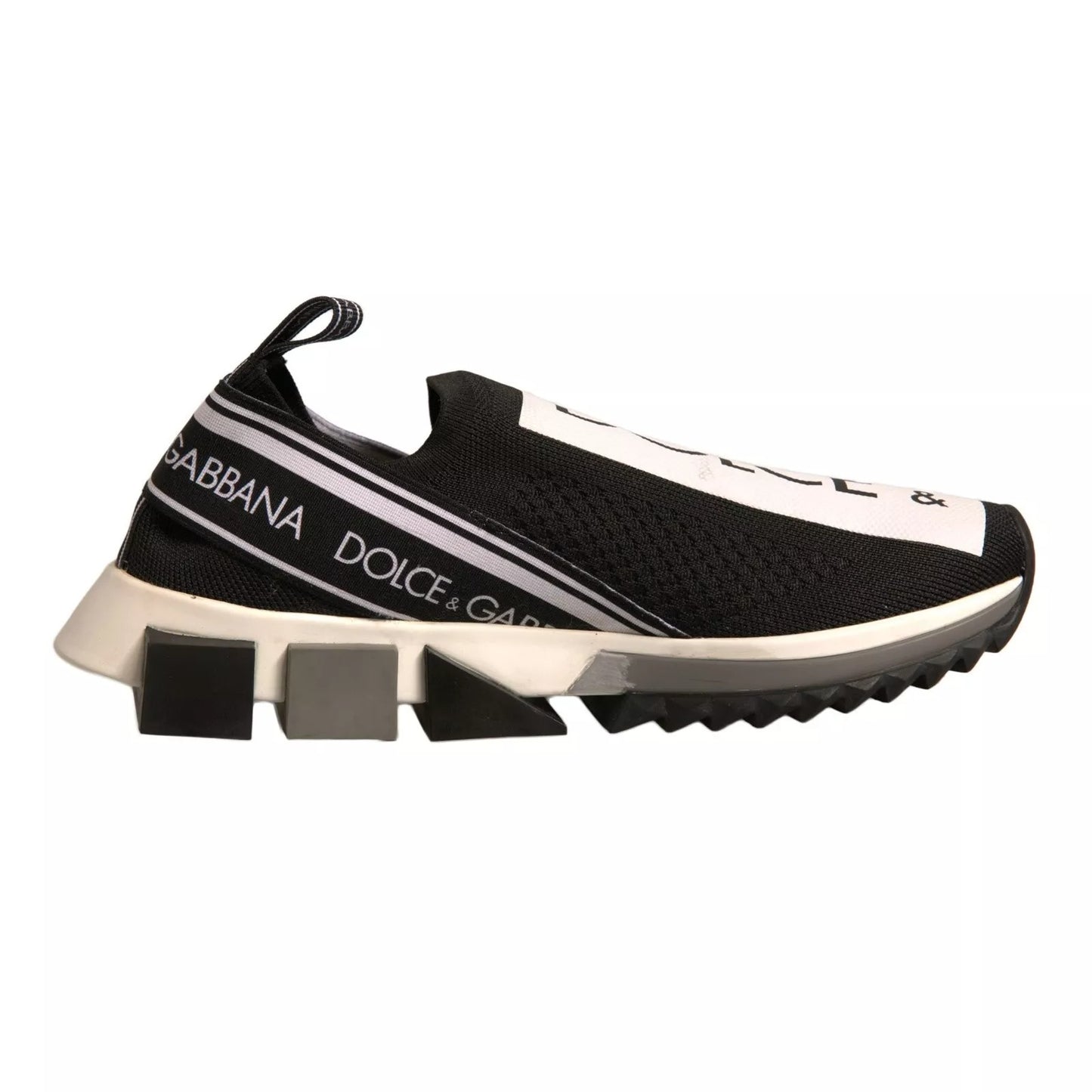 Dolce & Gabbana Svarta Vita Slip On Sorrento Sneakers Skor