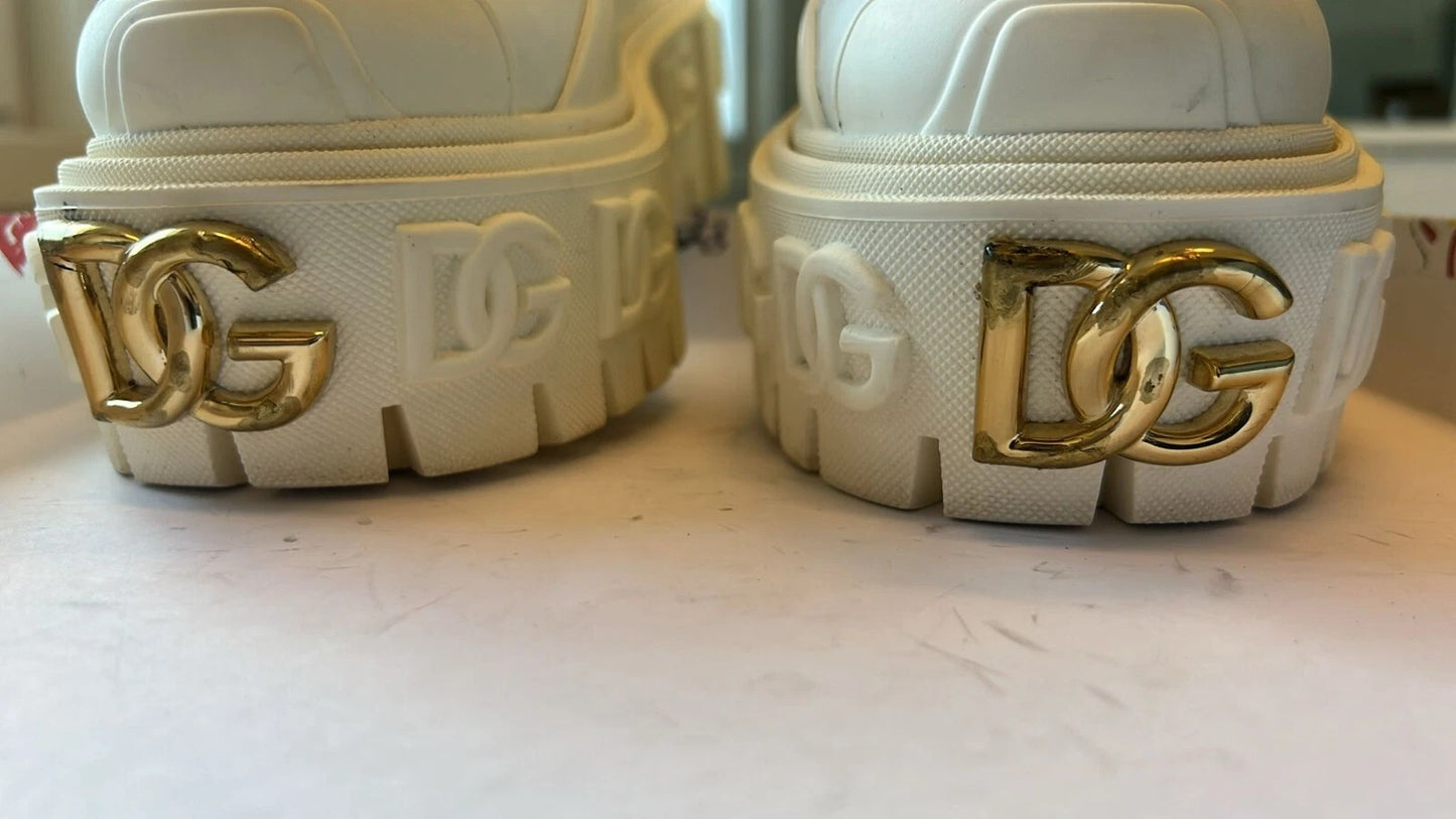 Dolce & Gabbana Vita Läder Gummi Logotyp Ankelstövlar Skor