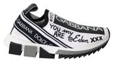 Dolce & Gabbana White Black Slip On Sorrento Sneakers