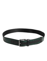 Dolce & Gabbana Green Black Polyester DG Logo Buckle Belt