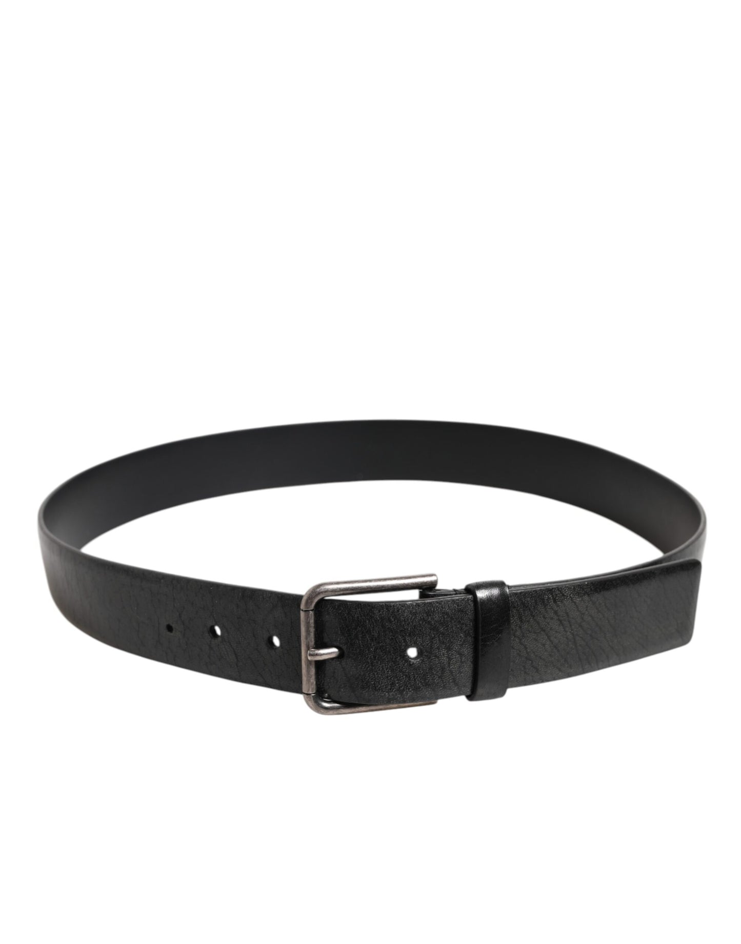 Dolce & Gabbana Black Classic Leather Metal Buckle Belt