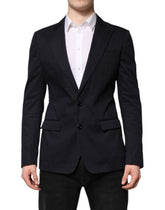 Dolce & Gabbana Dark Blue TAORMINA Cotton Blazer Suit Jacket