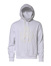 Dolce & Gabbana White Embossed Logo Hooded Sweatshirt Sweater