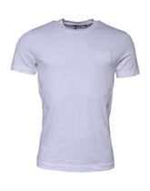 Dolce & Gabbana White Cotton Logo Patch Crew Neck T-shirt