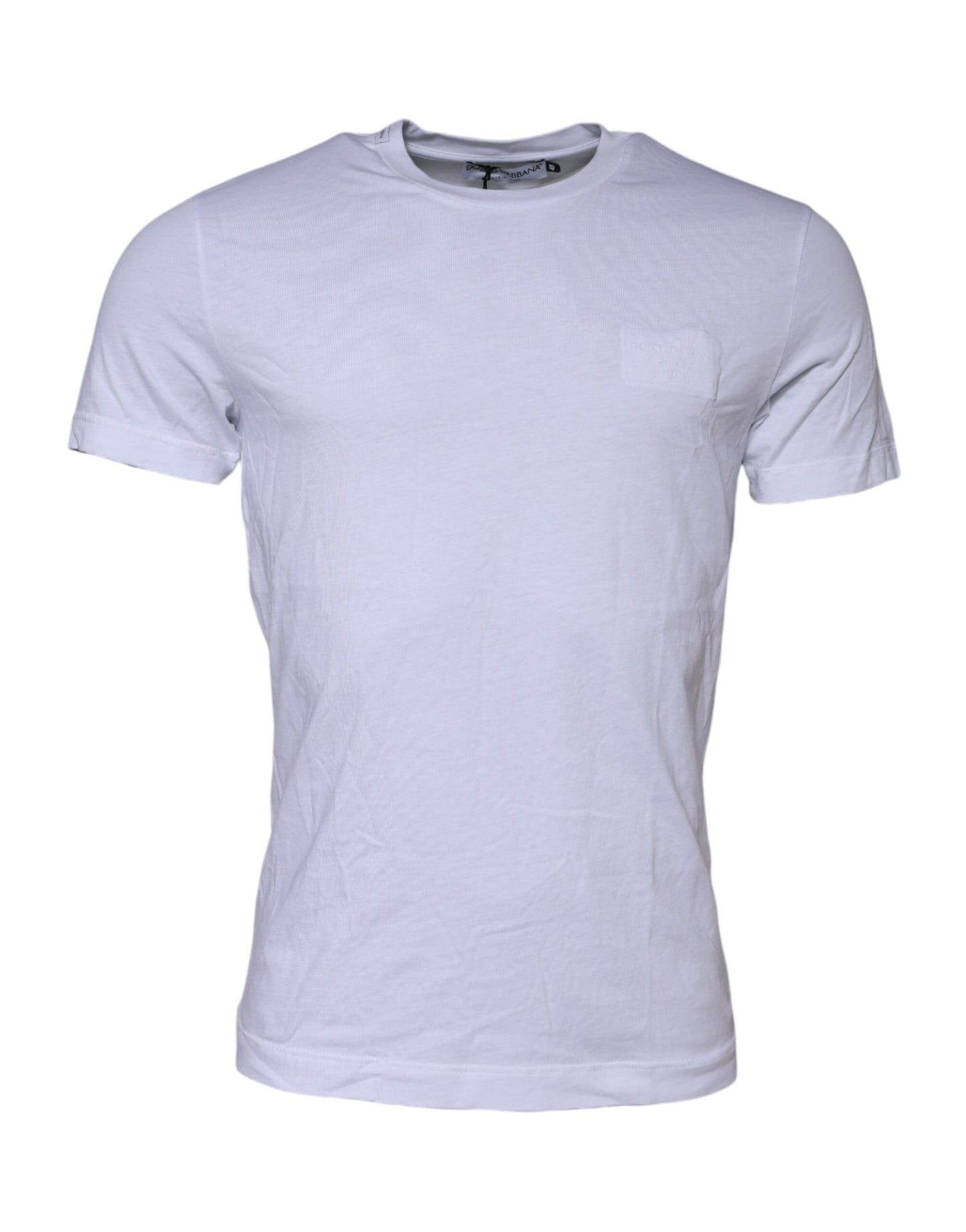 Dolce & Gabbana Vit bomulls-t-shirt med logotyp och rund halsringning