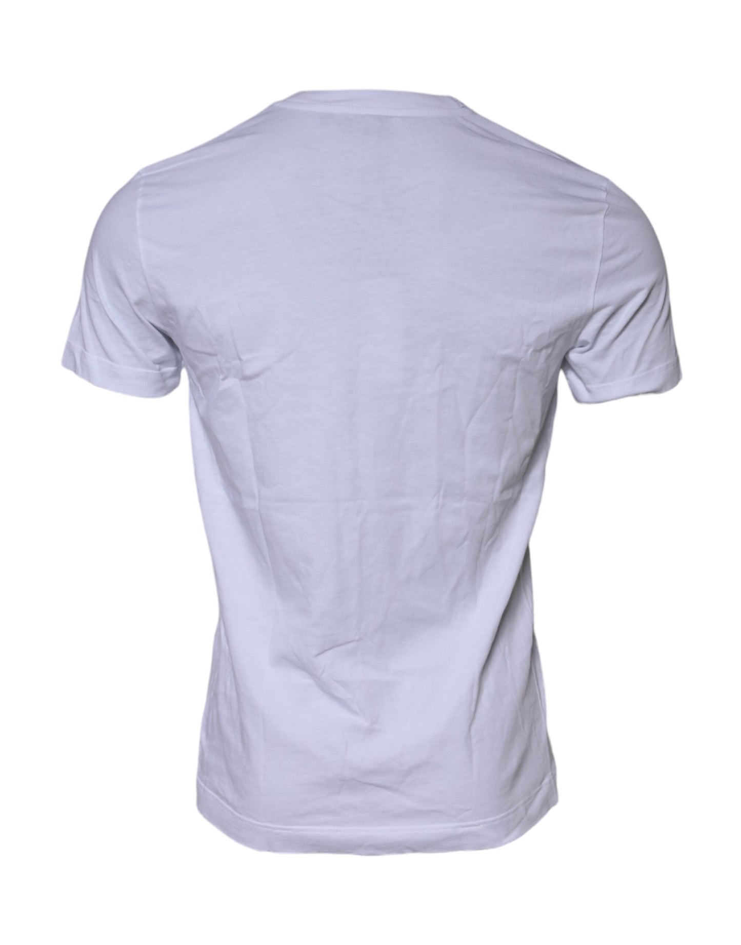 Dolce & Gabbana Vit bomulls-t-shirt med logotyp och rund halsringning