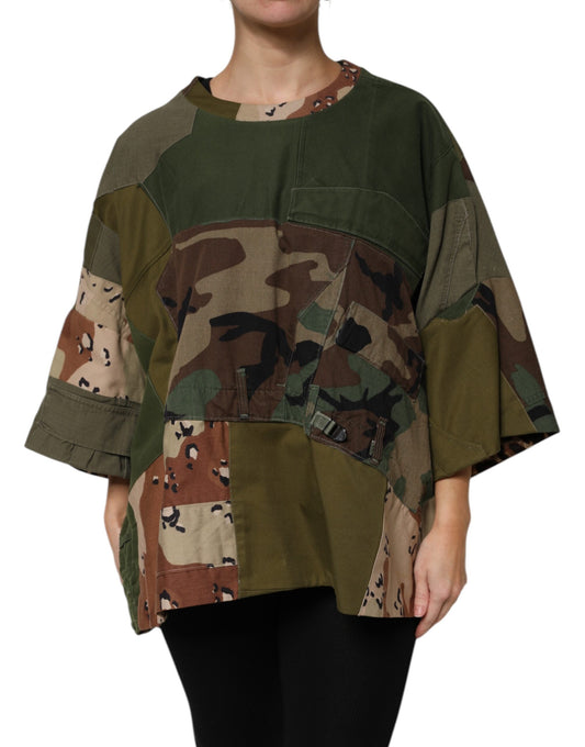 Dolce & Gabbana Multicolor Camouflage Oversized Top T-shirt
