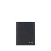 Ferragamo Black Calf Leather Bos Taurus Wallet