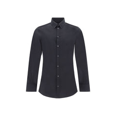 Dolce & Gabbana Black Elastane Dress Shirt