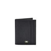 Ferragamo Black Calf Leather Bos Taurus Wallet