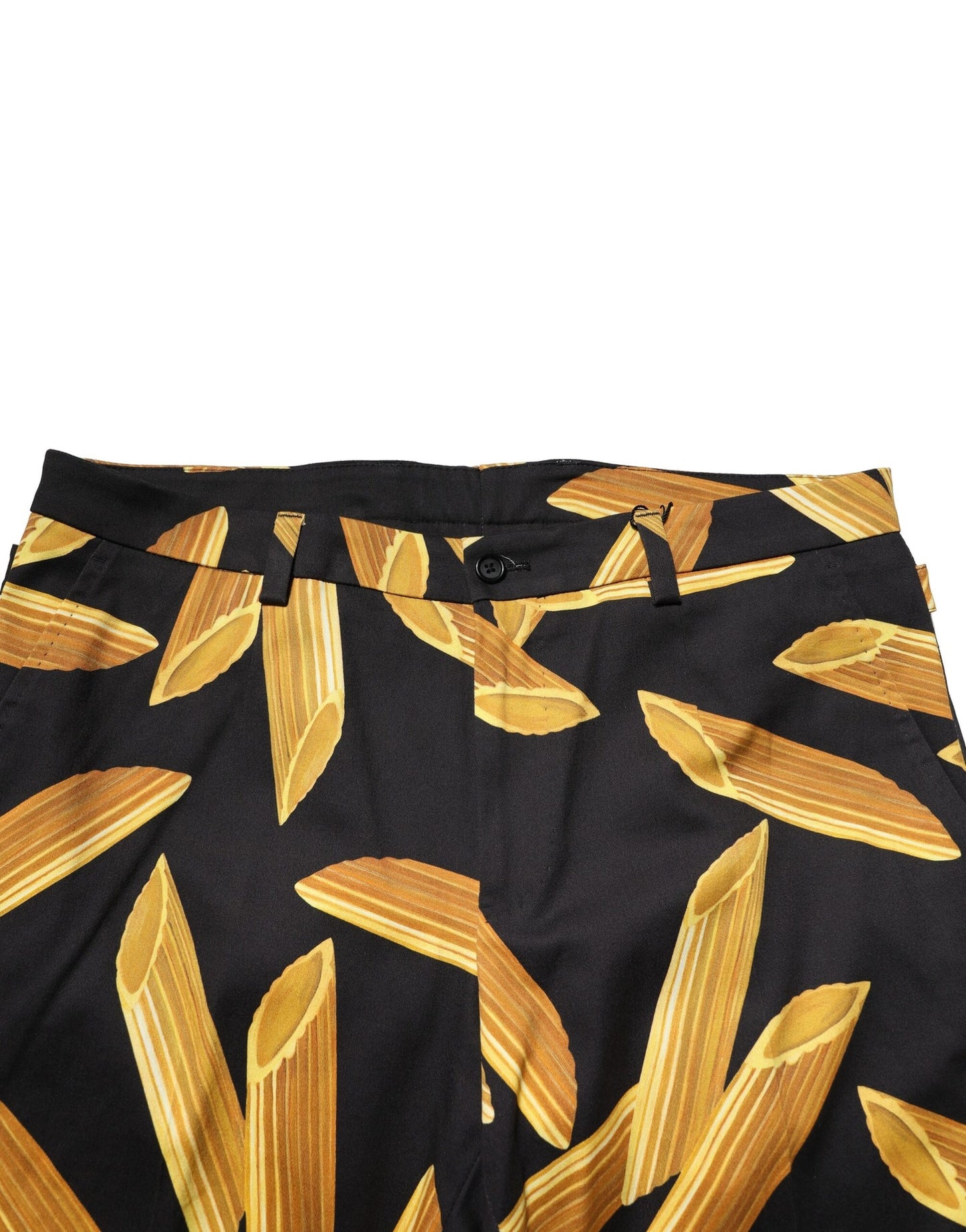Dolce & Gabbana Svarta Pasta Mönstrade Avsmalnande Herrbyxor