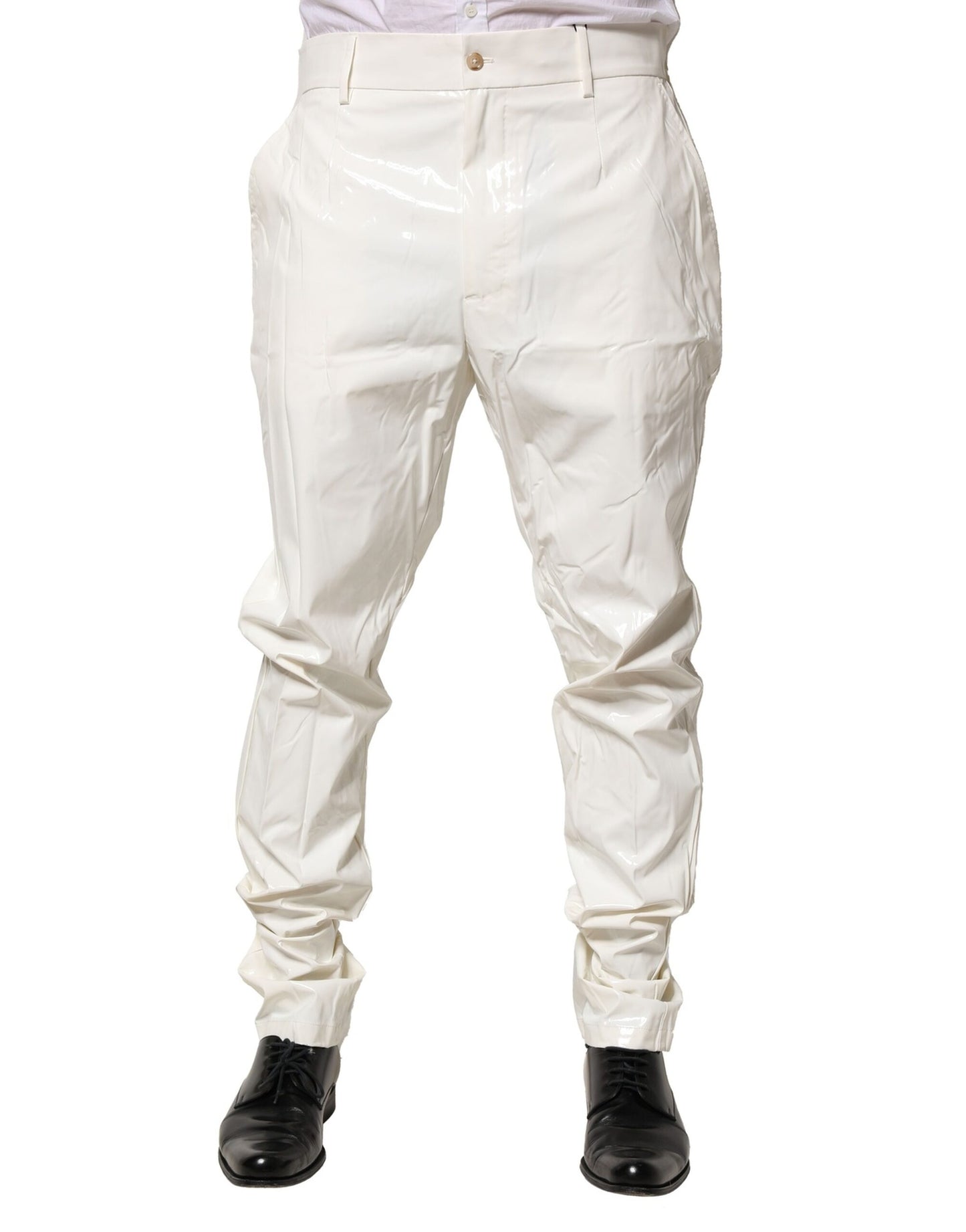 Dolce & Gabbana Vit Nylon Avsmalnande Klänning Herrbyxor