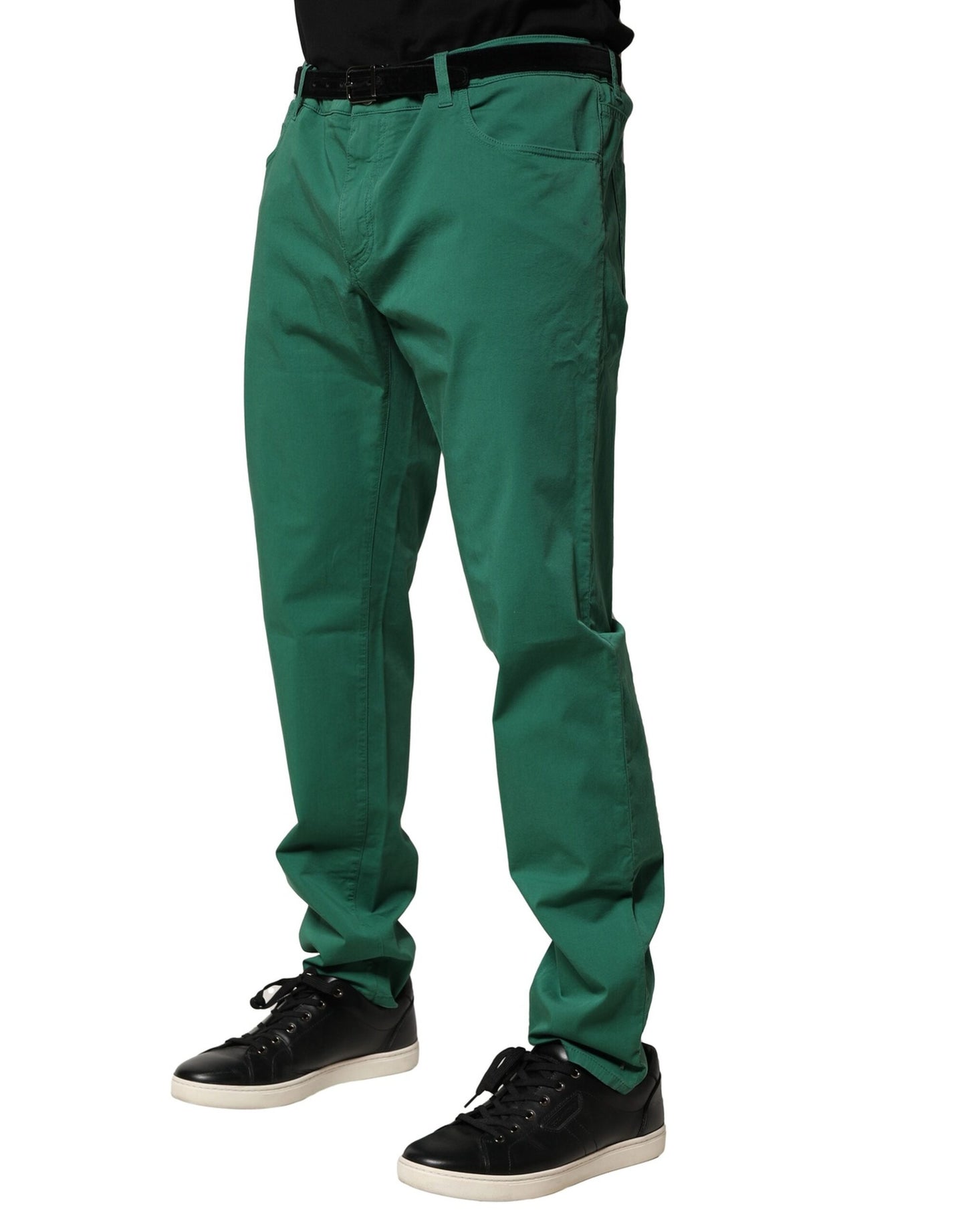 Dolce & Gabbana Gröna Bomullsstretchiga Skinny Jeans Herr