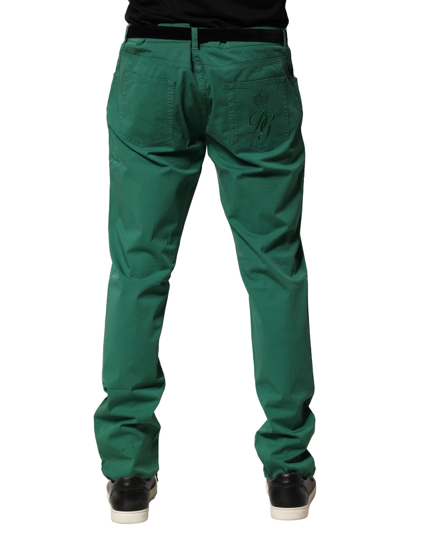 Dolce & Gabbana Gröna Bomullsstretchiga Skinny Jeans Herr