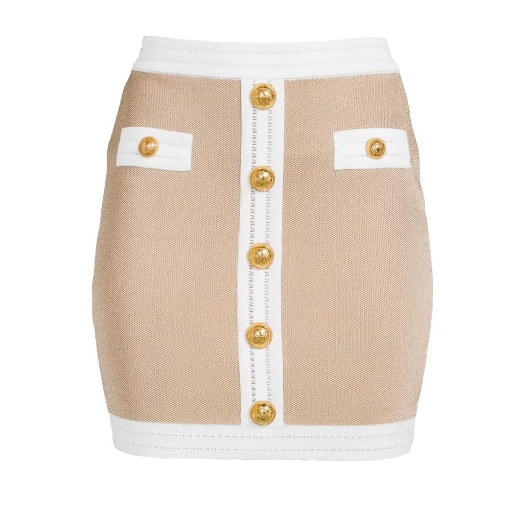 Beige viskos kjol