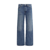 Agolde Blue Cotton Straight-Leg Jeans