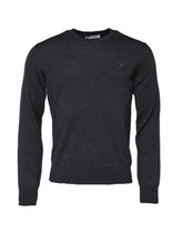 Dolce & Gabbana Dark Gray Wool Crew Neck Sweatshirt Sweater
