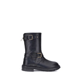 Dolce & Gabbana Black Calf Leather Bos Taurus Lace-Up Boots