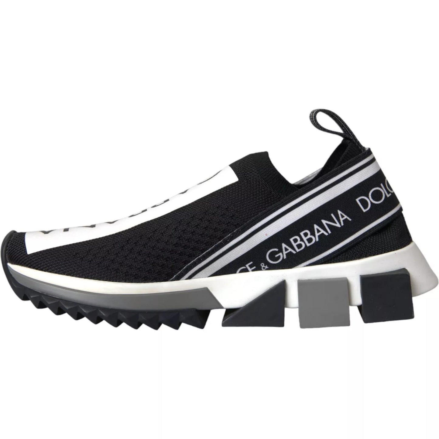 Dolce & Gabbana Svarta Vita Slip On Sorrento Sneakers Skor