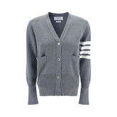 Thom Browne Gray Fleece Wool Cardigan