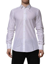 Dolce & Gabbana White Cotton MARTINI Long Sleeve Formal Shirt