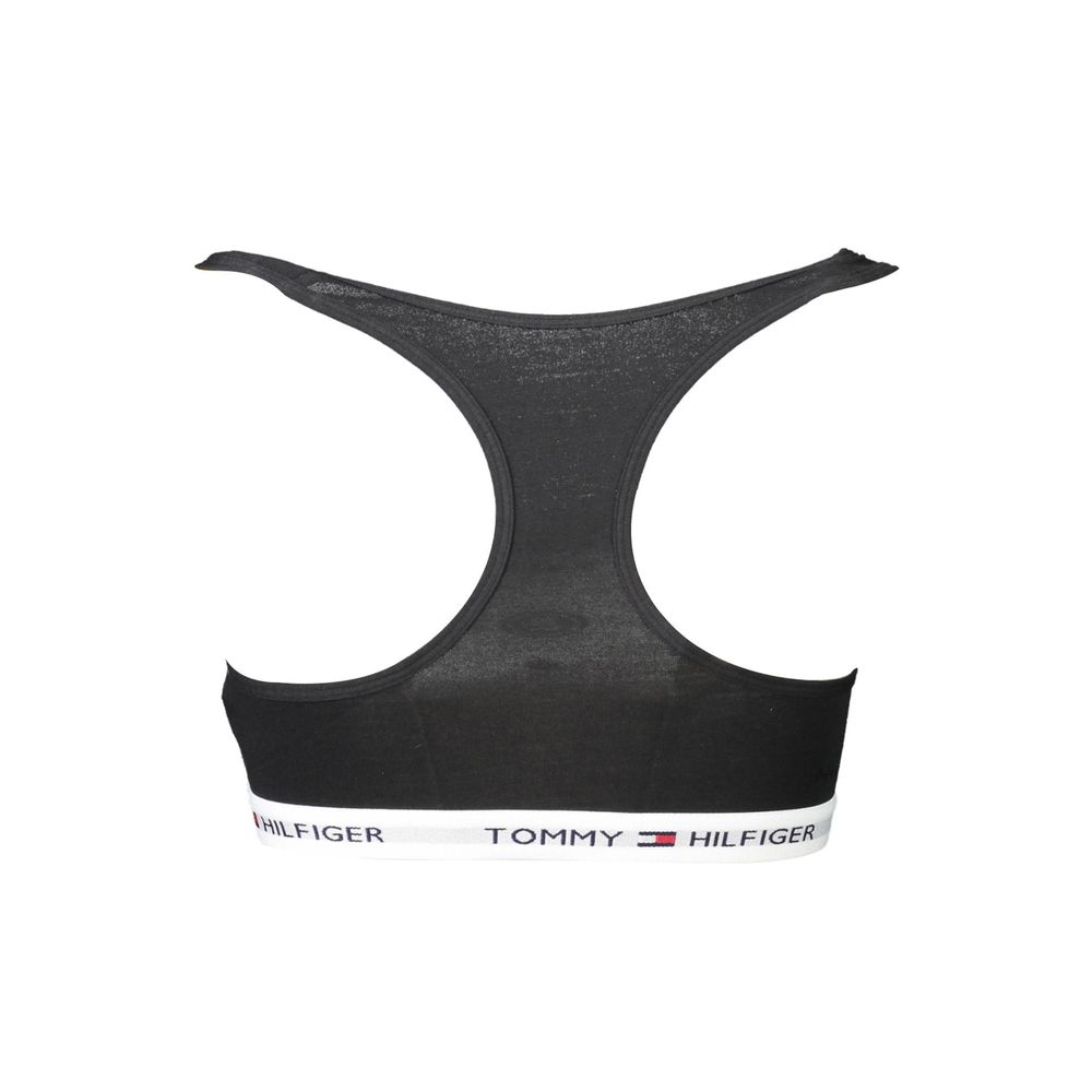 Tommy Hilfiger svart bomull sport-bh för kvinnor