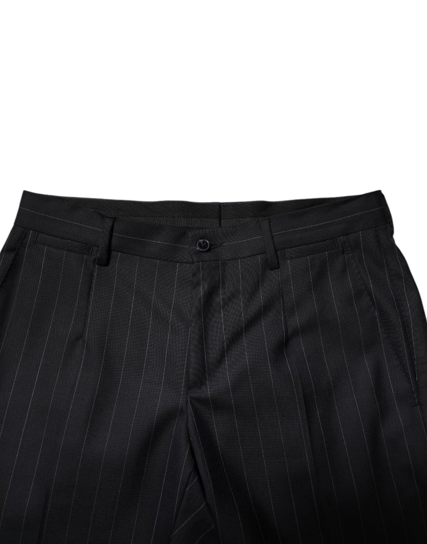 Dolce & Gabbana Svarta Randiga Ullbyxor