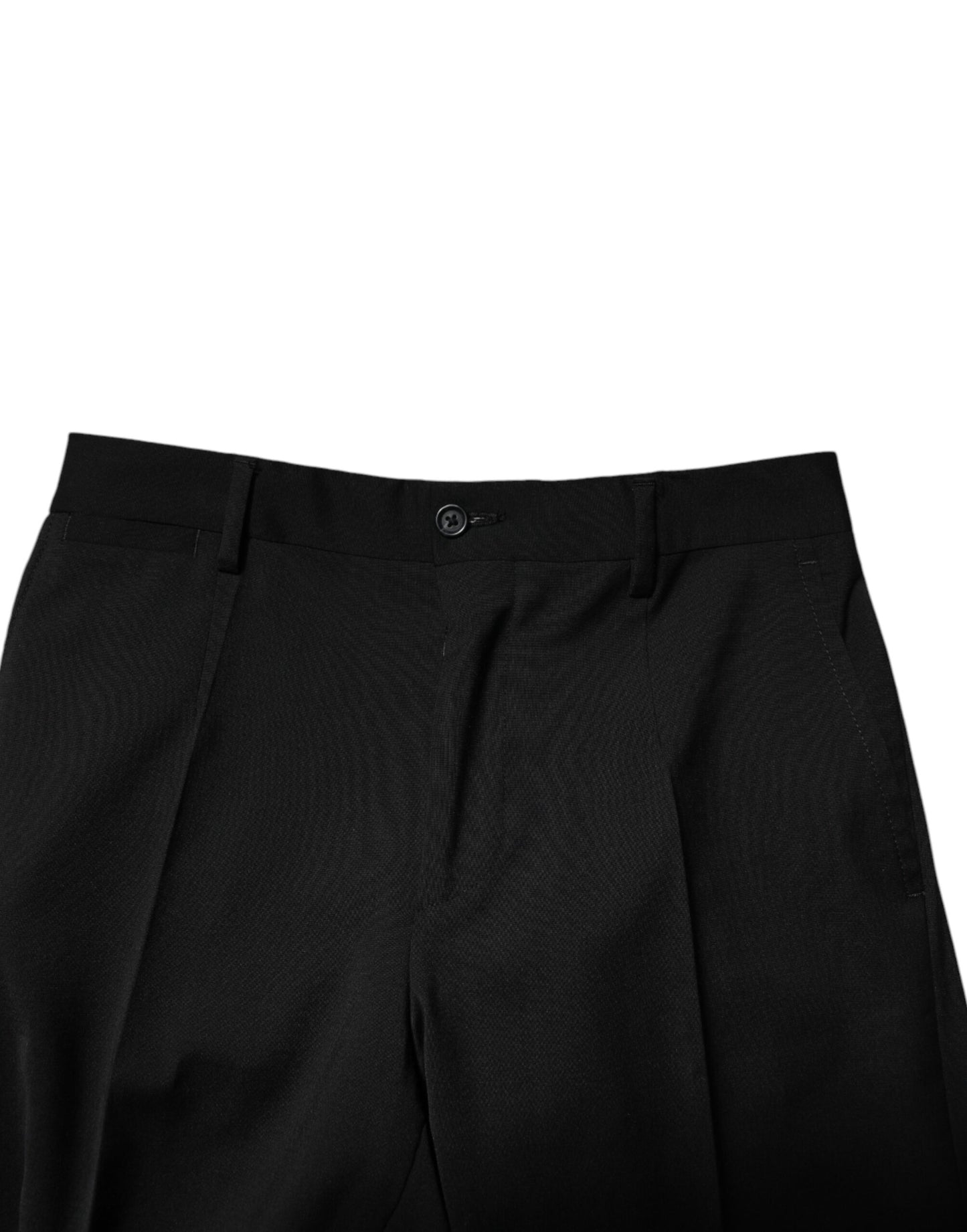 Dolce & Gabbana Svarta Ull Formella Herrbyxor Beskurna