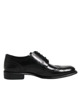Dolce & Gabbana Black Leather Derby Wingtip Formal Shoes