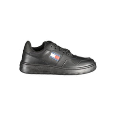 Tommy Hilfiger Black Leather Women Sneaker