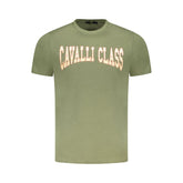 Cavalli Class Green Cotton Men T-Shirt