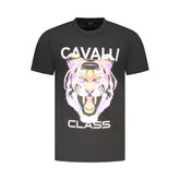 Cavalli Class Black Cotton Men T-Shirt