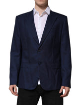 Dolce & Gabbana Blue Wool Single Breasted Suit Coat Blazer
