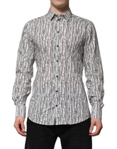 Dolce & Gabbana White Floral Print Casual Long Sleeves Shirt