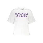 Cavalli Class White Cotton T-Shirt