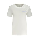 Converse White Cotton Women T-Shirt