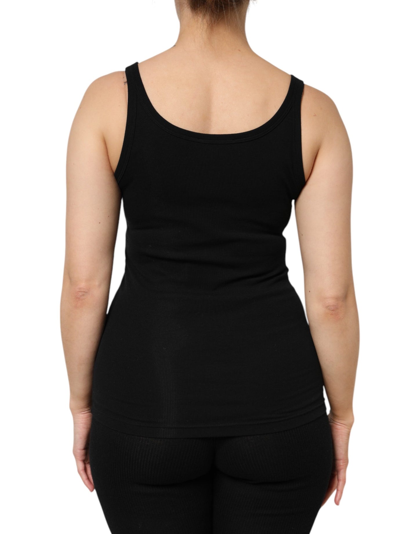 Dolce & Gabbana Svart Bomulls Stretch Ärmlös Damlinne