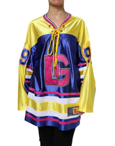 Dolce & Gabbana Multicolor Polyester Long Sleeves V-Neck Top