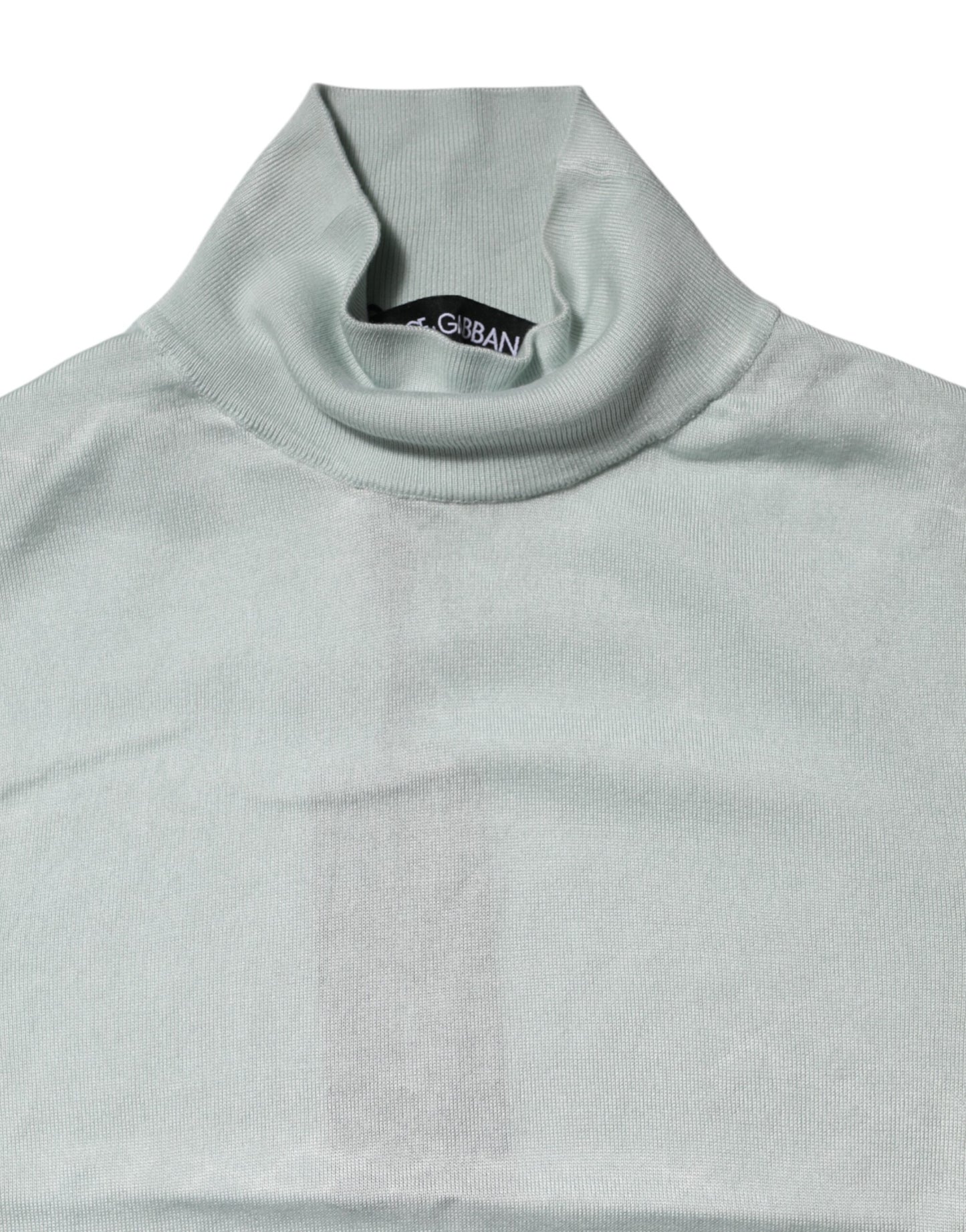 Dolce & Gabbana Ljusgrön Sidentopp med Polotröja och 3/4-ärmar